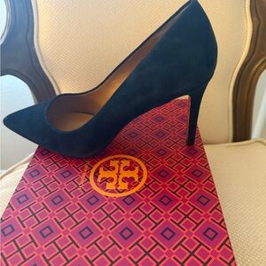 Tory Burch Navy Suede Heels